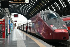 Modern high-speed train at Milano Trains In Italy